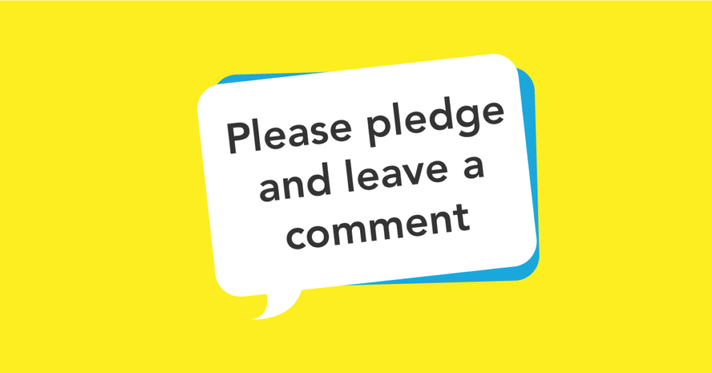 please_pledge_leave_comment_crowdfunder_facebook_twitter_yellow